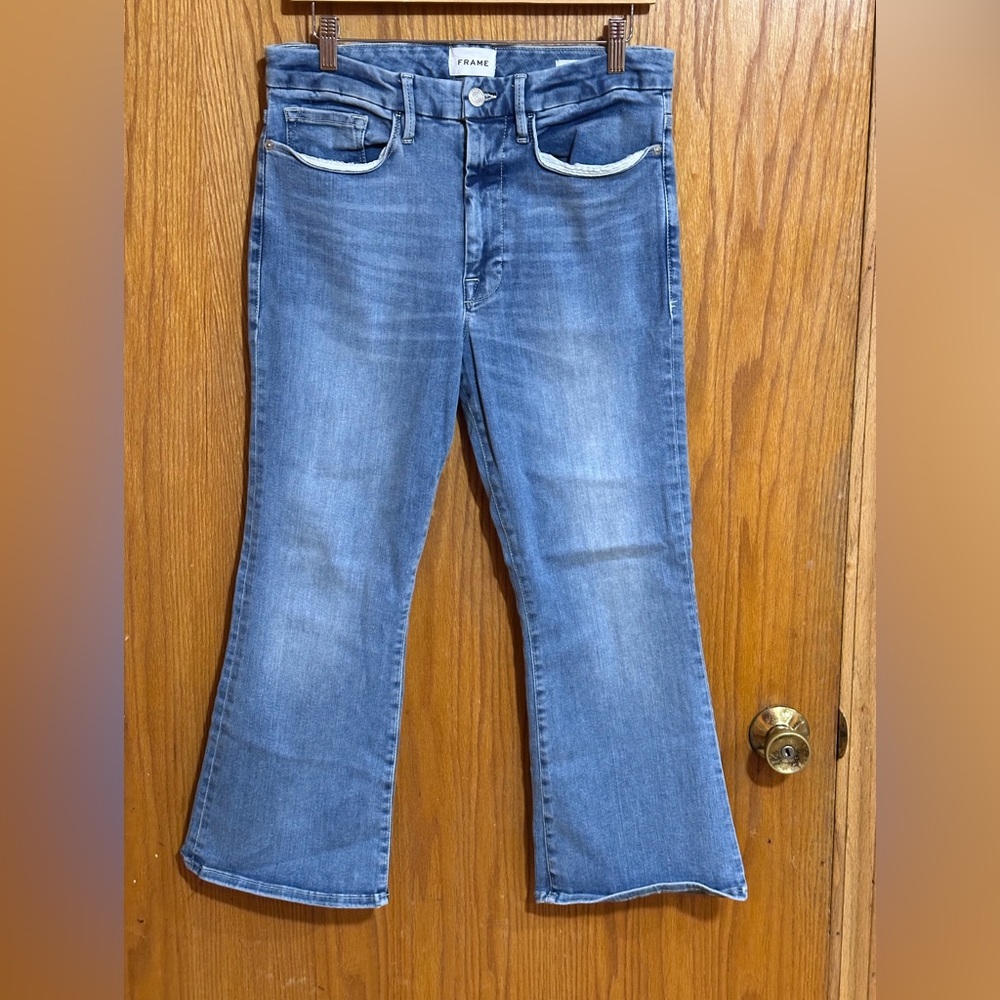 FRAME women’s sz 2 le one crop mini boot jeans‎